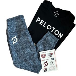 Peloton Cadence Capri Leggings, Century Shirt & Stickers